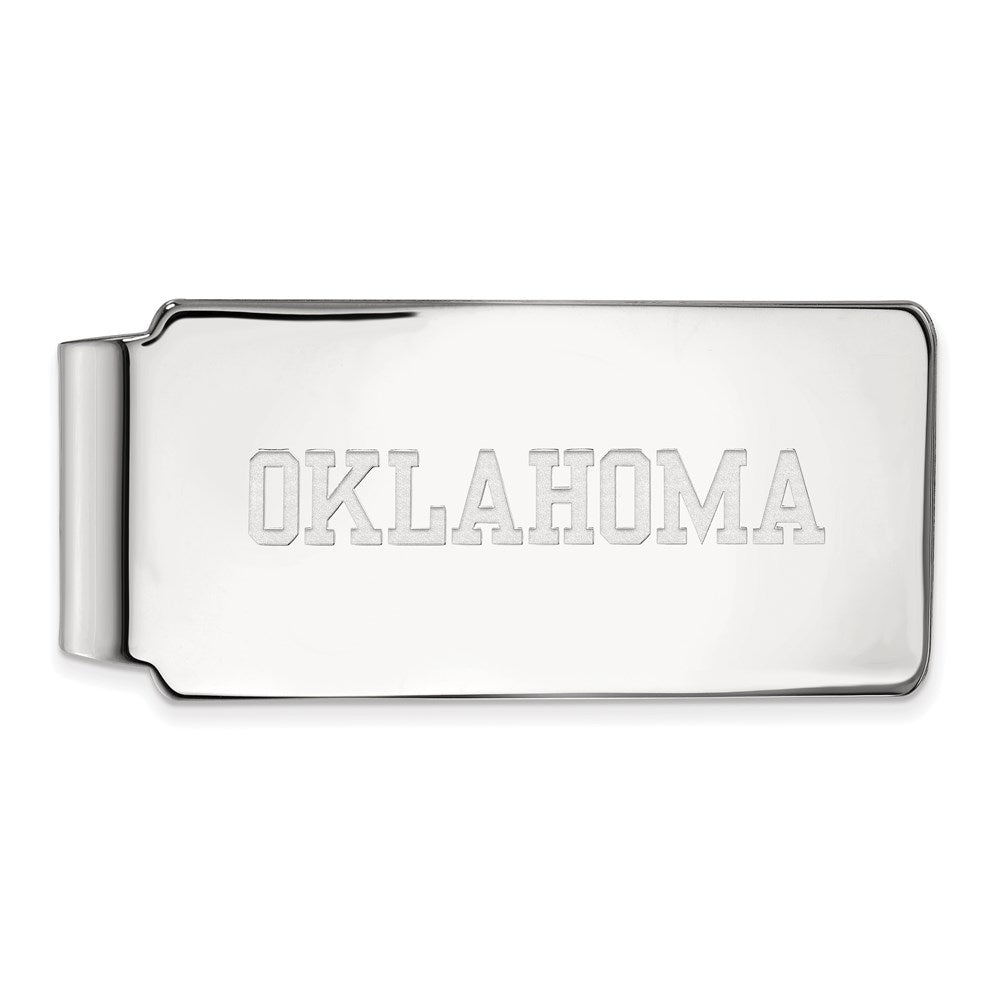 Sterling Silver Rhod-Pltd Logoart University of Oklahoma Money Clip