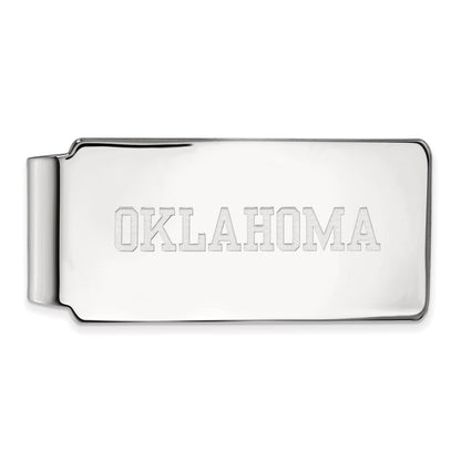 Sterling Silver Rhod-Pltd Logoart University of Oklahoma Money Clip
