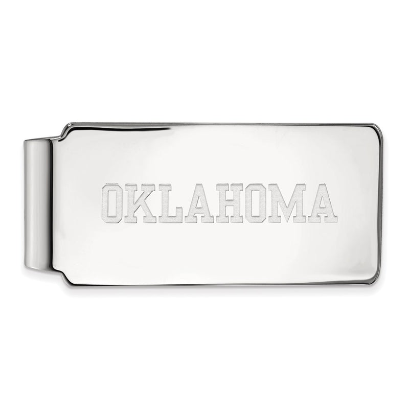 Sterling Silver Rhod-Pltd Logoart University of Oklahoma Money Clip