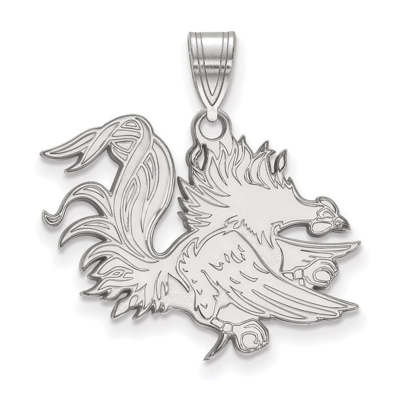 14K White Gold Logoart University Of South Carolina Gamecock Large Pendant