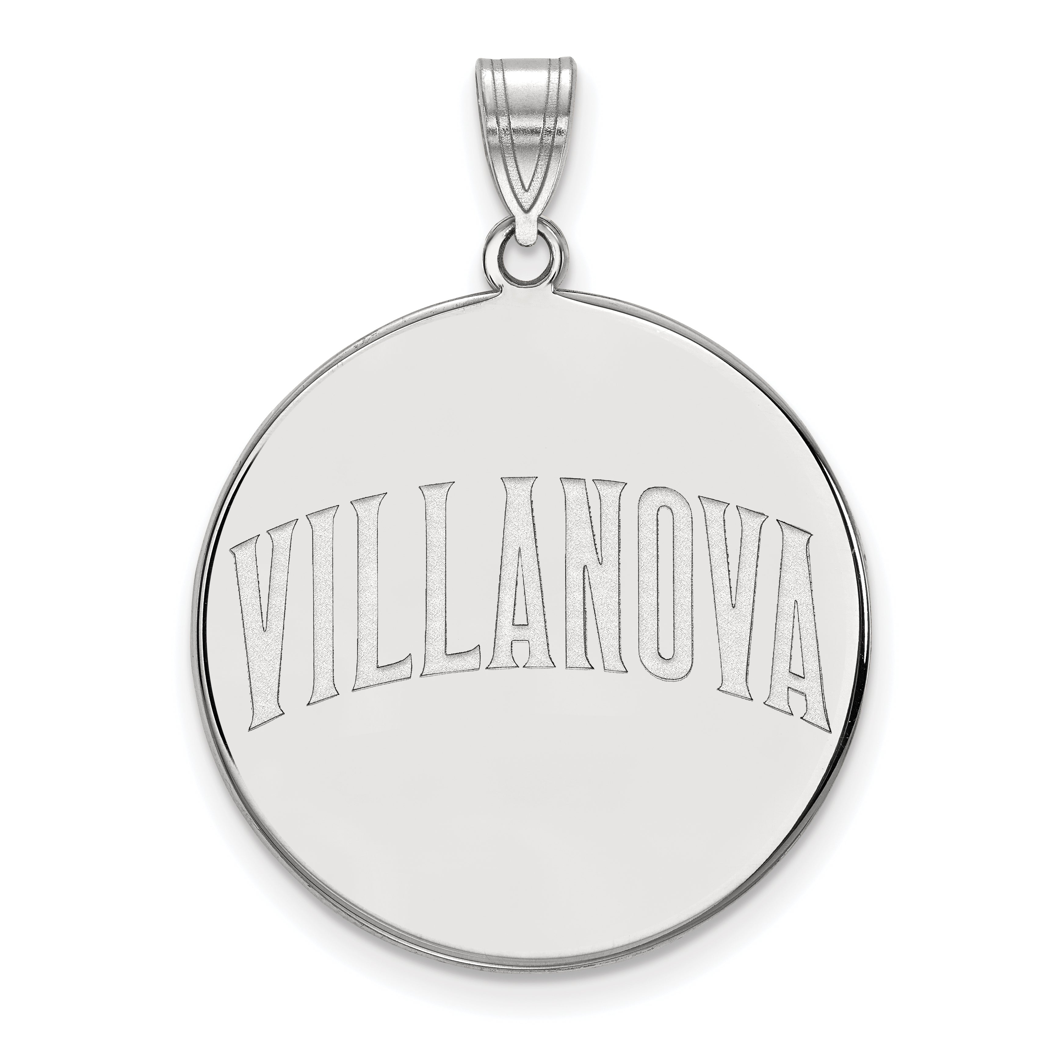 10K White Gold Logoart Villanova University Extra Large Disc Pendant