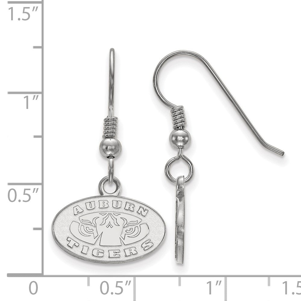 Sterling Silver Rhodium Plated Logoart Auburn Tigers Extra Small Dangle Wire Earrings