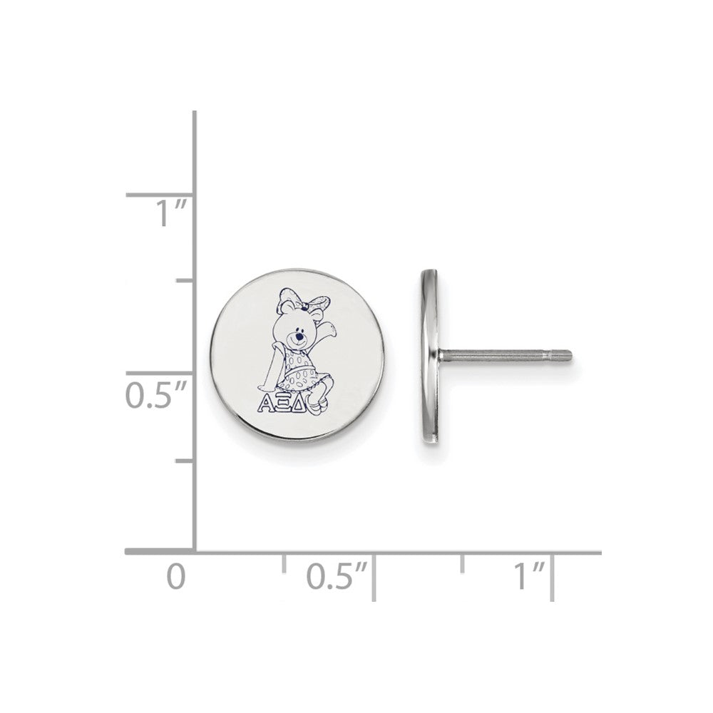Sterling Silver Rhodium Plated Logoart Alpha Xi Delta Sorority Symbol Color Enamel Post Earrings