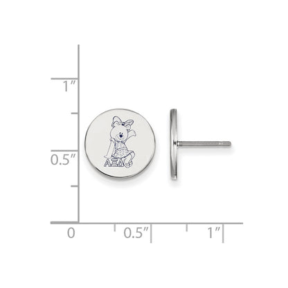 Sterling Silver Rhodium Plated Logoart Alpha Xi Delta Sorority Symbol Color Enamel Post Earrings