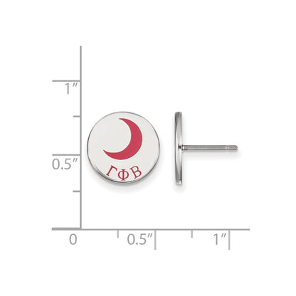 Sterling Silver Rhodium Plated Logoart Gamma Phi Beta Sorority Symbol Color Enamel Post Earrings