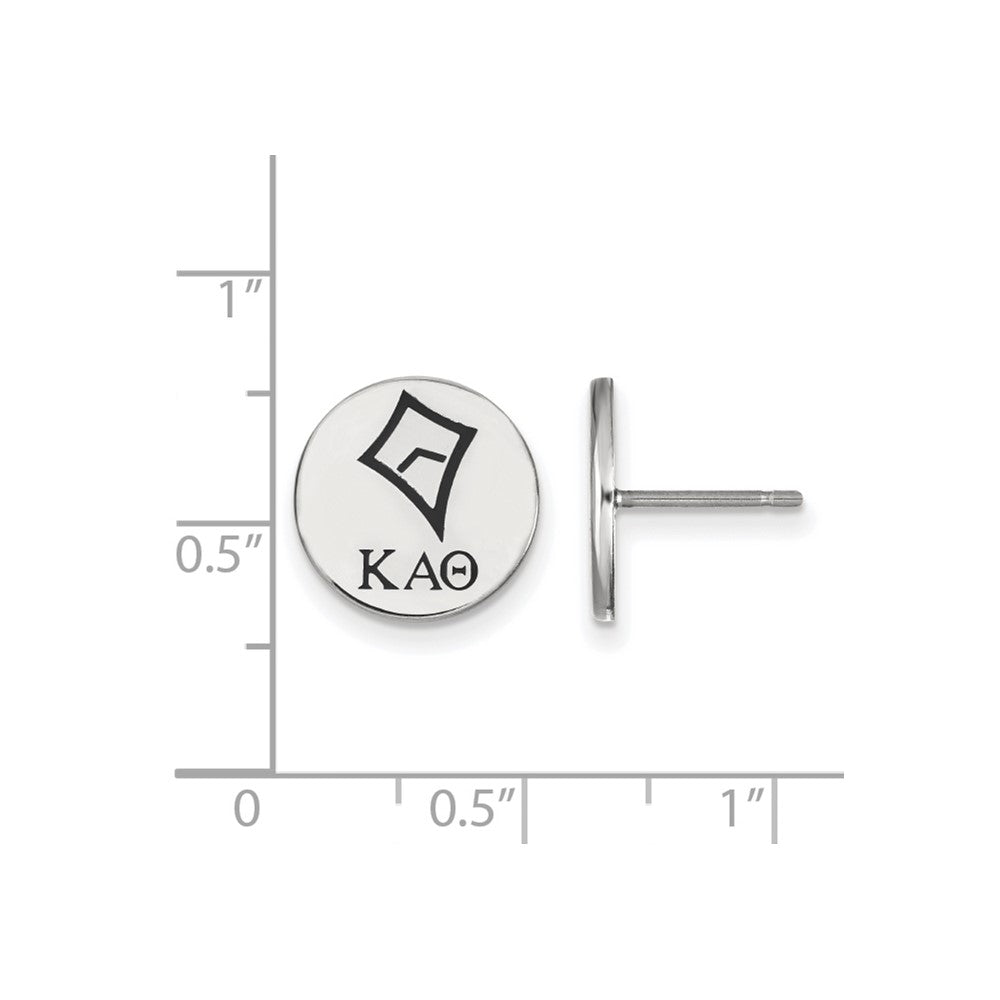 Sterling Silver Rhodium Plated Logoart Kappa Alpha Theta Sorority Symbol Color Enamel Post Earrings