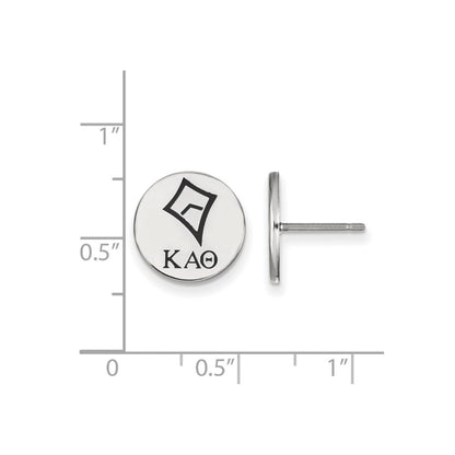 Sterling Silver Rhodium Plated Logoart Kappa Alpha Theta Sorority Symbol Color Enamel Post Earrings