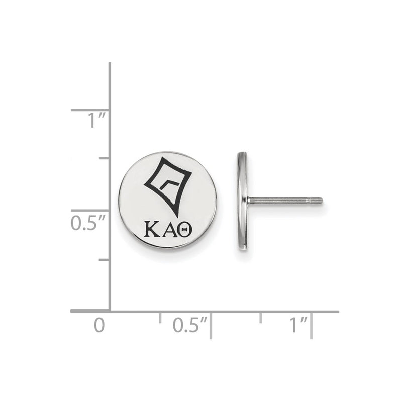 Sterling Silver Rhodium Plated Logoart Kappa Alpha Theta Sorority Symbol Color Enamel Post Earrings