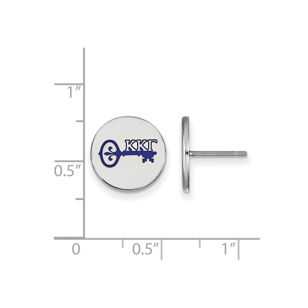 Sterling Silver Rhodium Plated Logoart Kappa Gamma Sorority Symbol Color Enamel Post Earrings
