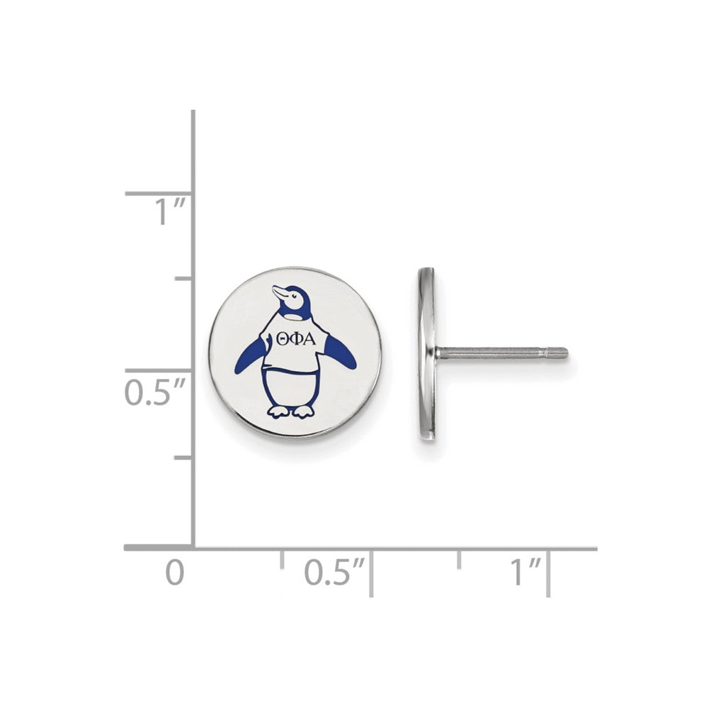 Sterling Silver Rhodium Plated Logoart Theta Phi Alpha Sorority Symbol Color Enamel Post Earrings