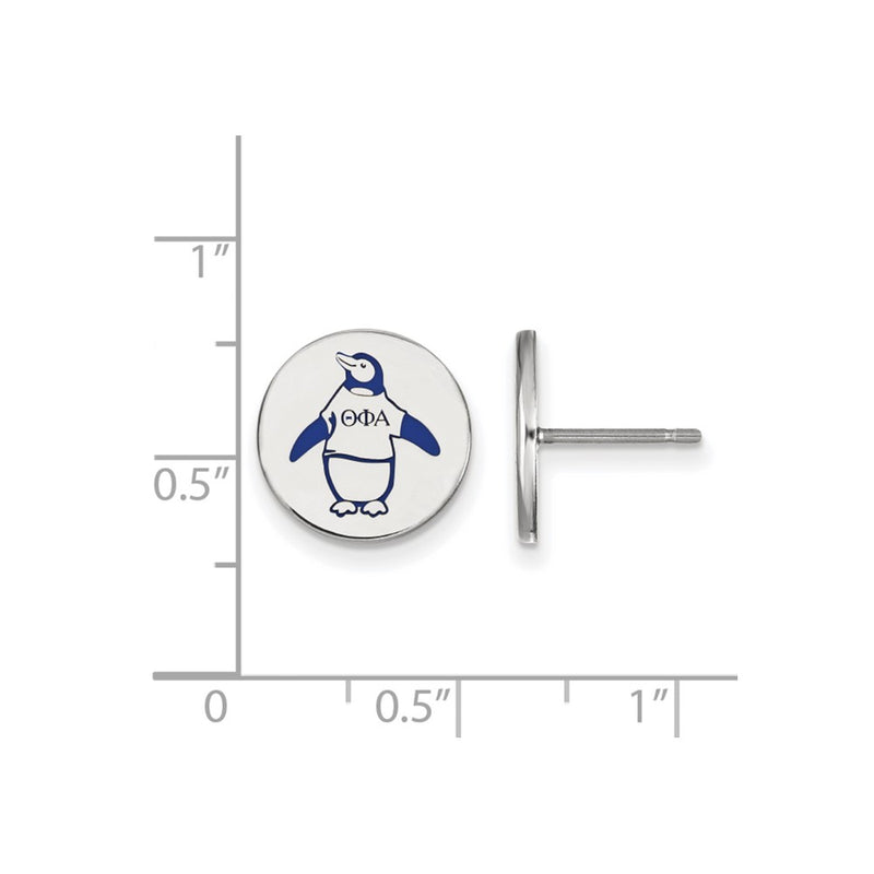 Sterling Silver Rhodium Plated Logoart Theta Phi Alpha Sorority Symbol Color Enamel Post Earrings