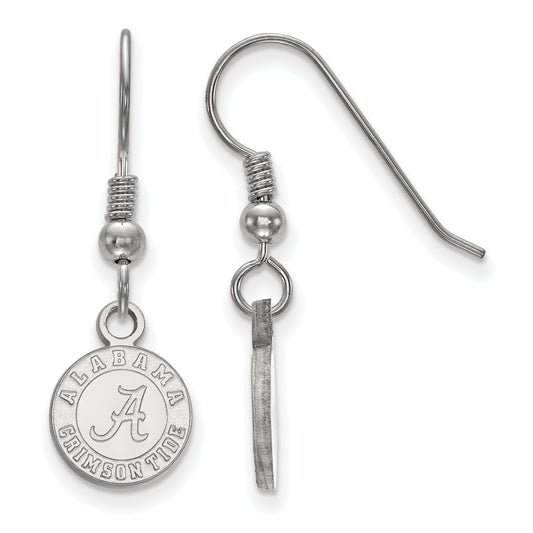 Sterling Silver Rhodium Plated Logoart University Of Alabama Crimson Tide Extra Small Dangle Wire Earrings