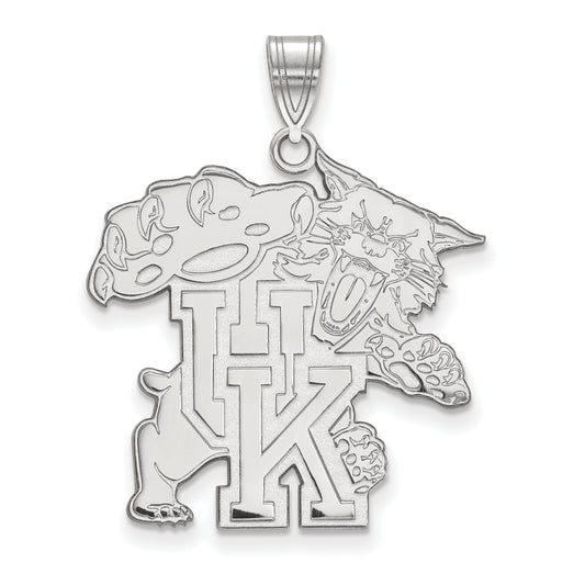 10K White Gold Logoart University Of Kentucky U K Wildcat Extra Large Pendant