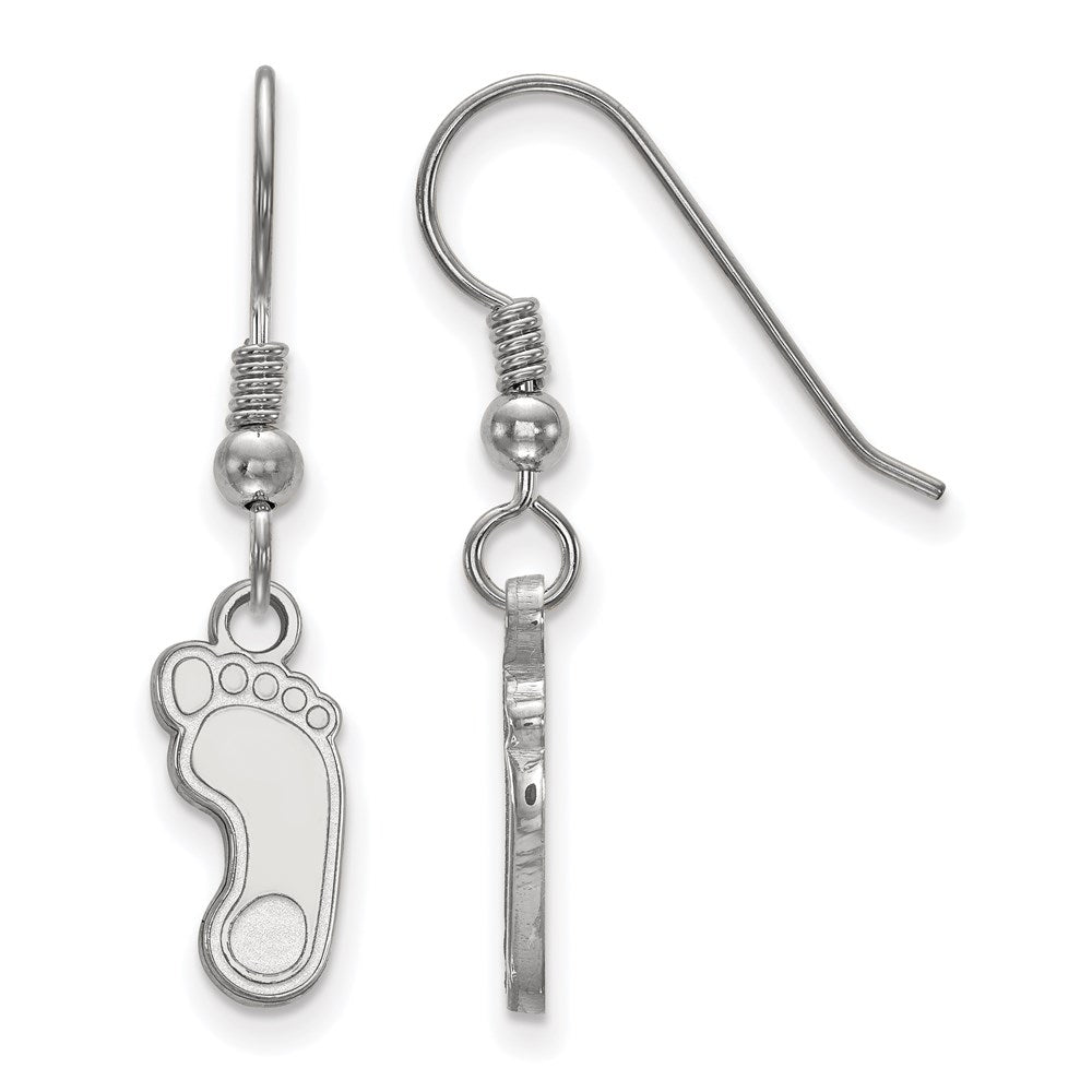 Sterling Silver Rhodium Plated Logoart University Of North Carolina Tar Heel Small Dangle Wire Earrings