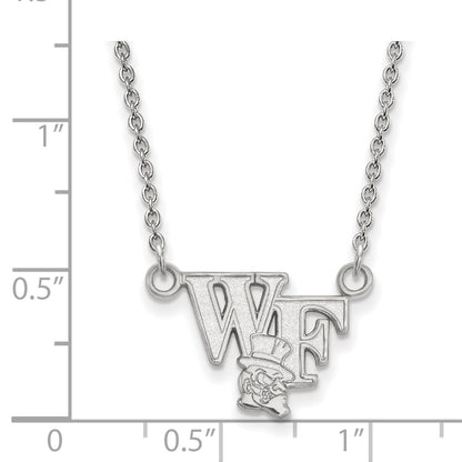 10K White Gold Logoart Wake Forest University W F Deacon Small Pendant 18 Inch Necklace