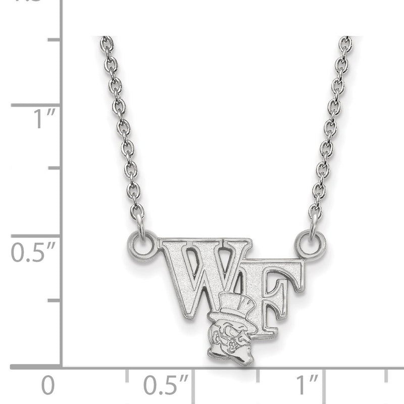 14K White Gold Logoart Wake Forest University W F Deacon Small Pendant 18 Inch Necklace
