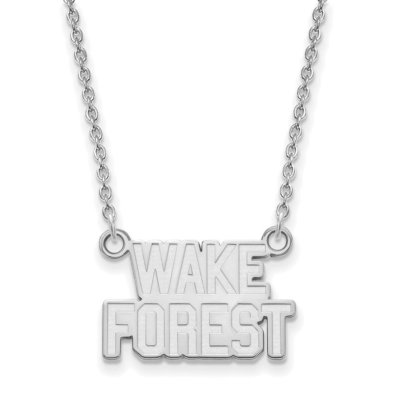 14K White Gold Logoart Wake Forest University W F Deacon Small Pendant 18 Inch Necklace
