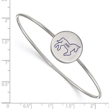 Sterling Silver S. Rh Plated Logoart Delta Phi Epsilon Enameled Slip On Bangle