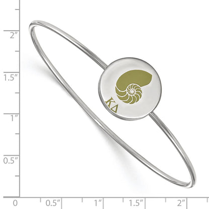 Sterling Silver Rh Plated Logoart Kappa Delta Enameled Slip On Bangle Bracelet
