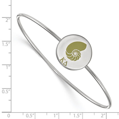 Sterling Silver Rh Plated Logoart Kappa Delta Enameled Slip On Bangle Bracelet