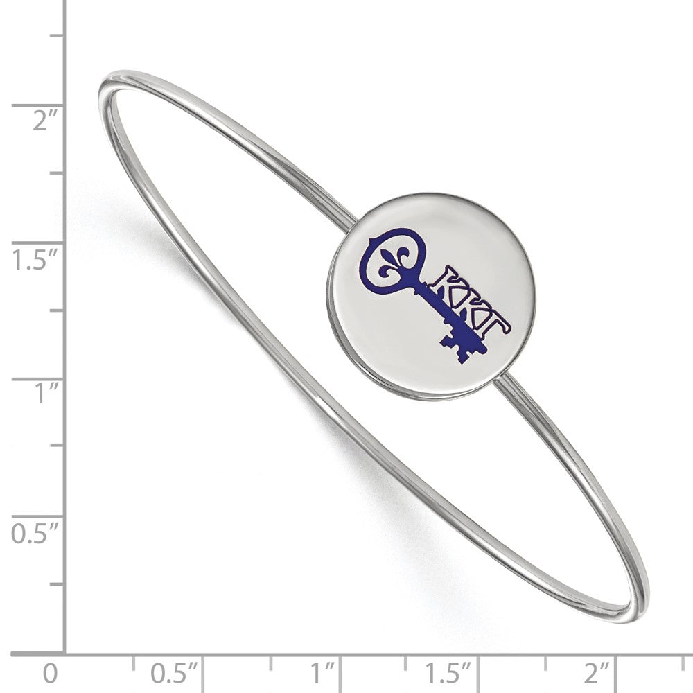 Sterling Silver S. Rh Plated Logoart Kappa Gamma Enameled Slip On Bangle