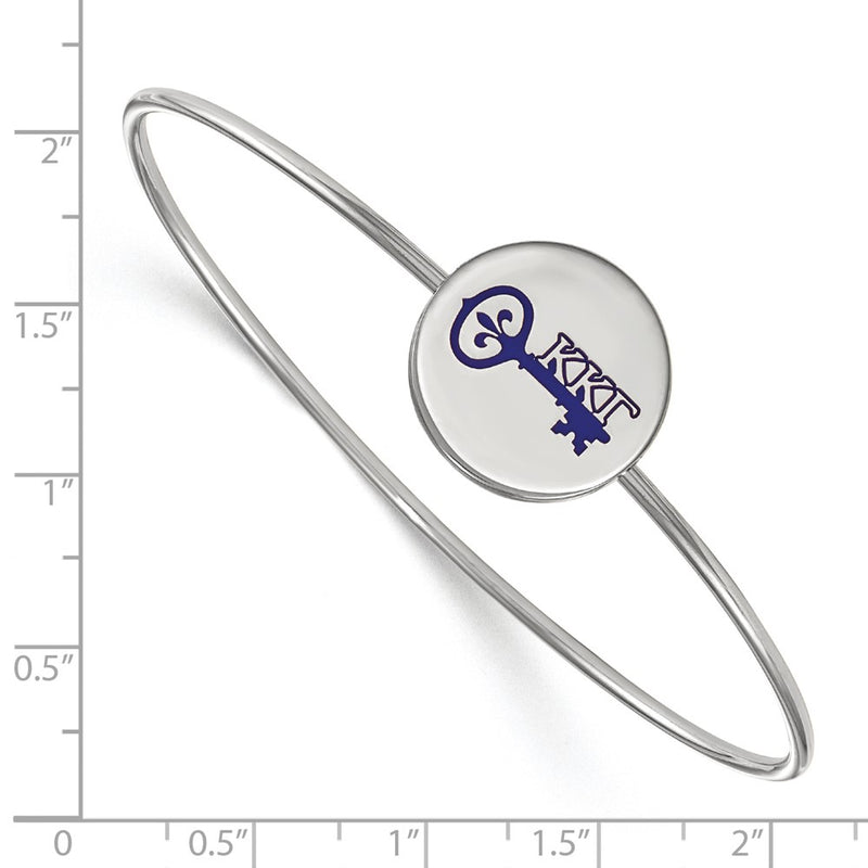 Sterling Silver S. Rh Plated Logoart Kappa Gamma Enameled Slip On Bangle