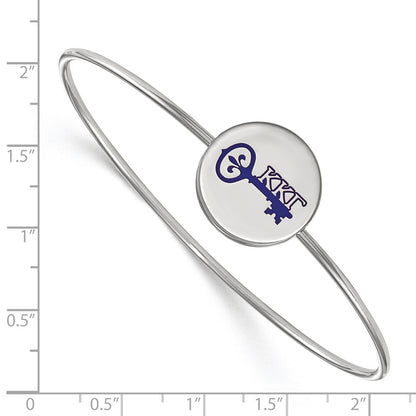 Sterling Silver S. Rh Plated Logoart Kappa Gamma Enameled Slip On Bangle