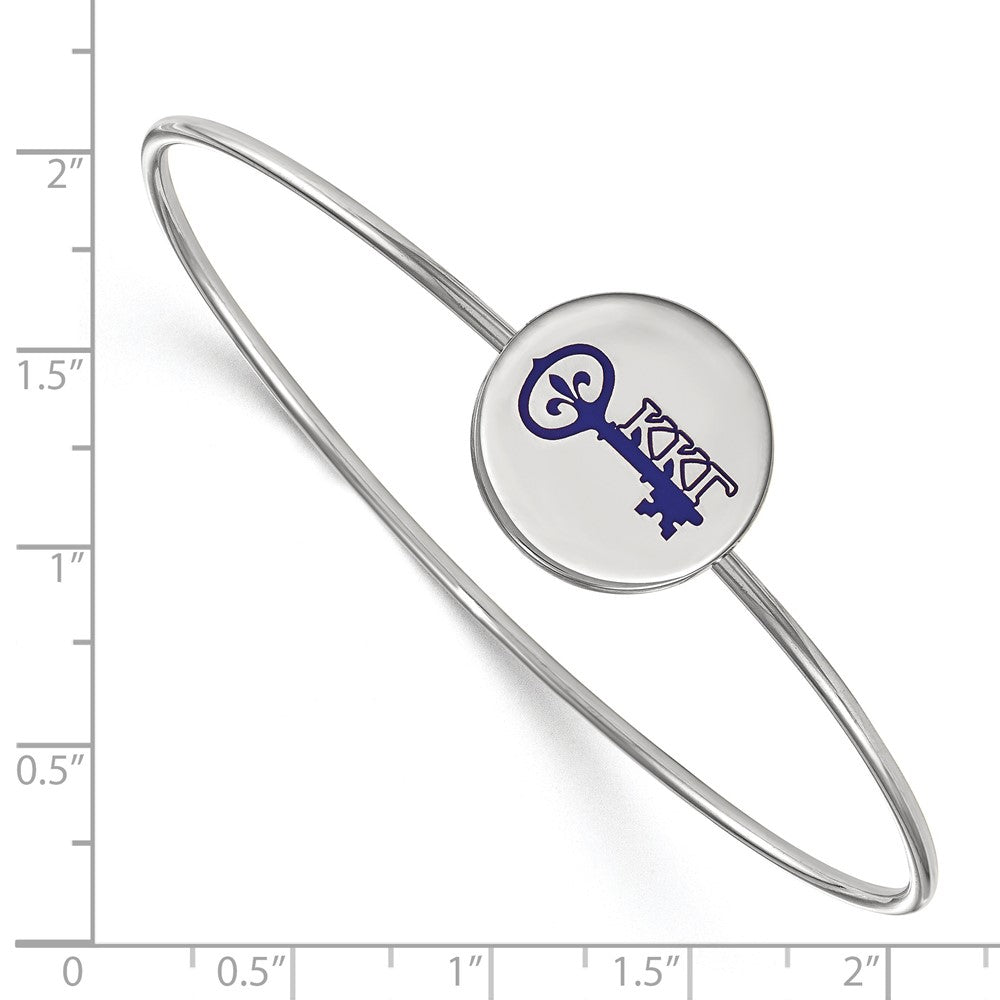 Sterling Silver S. Rh Plated Logoart Kappa Gamma Enameled Slip On Bangle
