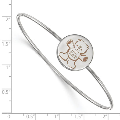 Sterling Silver Rh Plated Logoart Sigma Delta Tau Enameled Slip On Bangle Bracelet