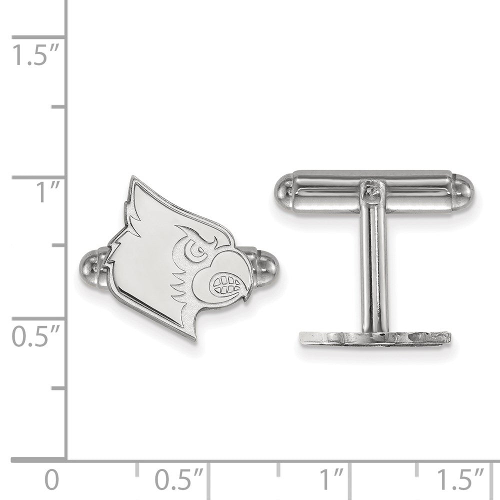 Sterling Silver Rhod-Pltd Logoart University of Louisville Cuff Links