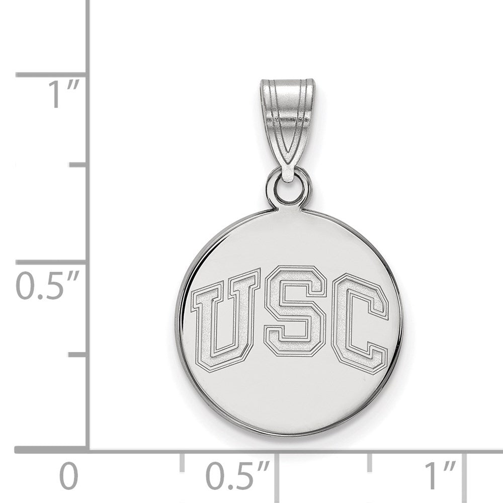 14K White Gold University Of Southern California U S C Medium Disc Pendant