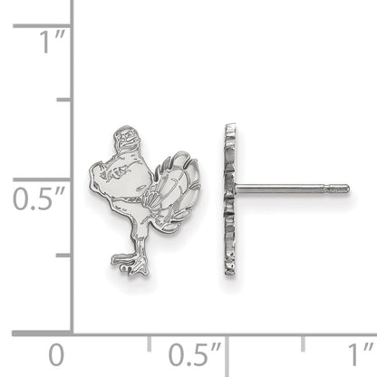 10K White Gold Logoart Virginia Tech Hokiebird Small Post Earrings