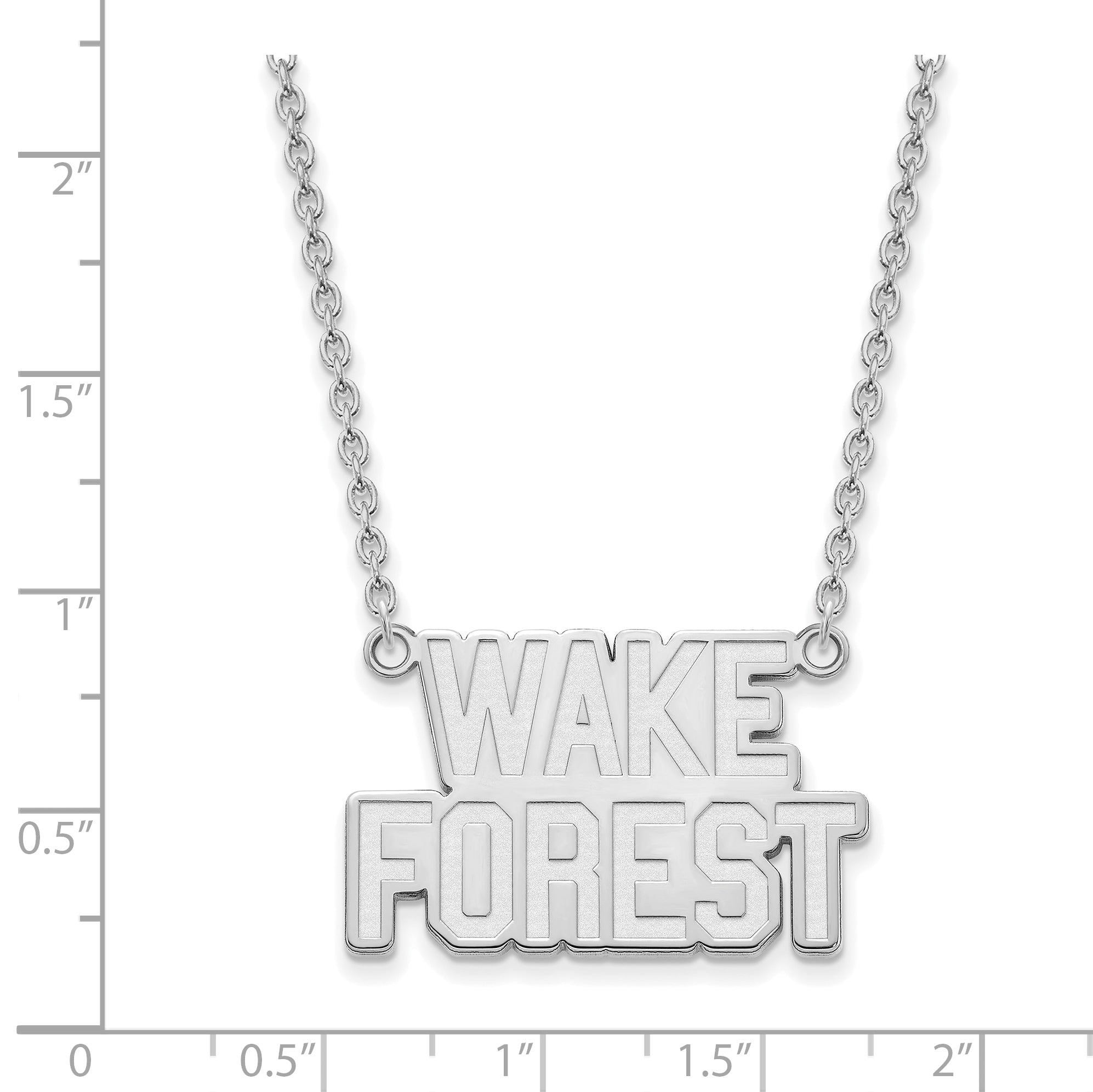 10K White Gold Logoart Wake Forest University W F Deacon Large Pendant 18 Inch Necklace