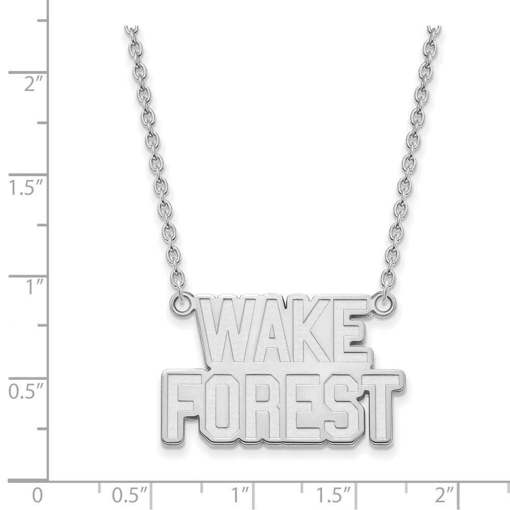 10K White Gold Logoart Wake Forest University W F Deacon Large Pendant 18 Inch Necklace