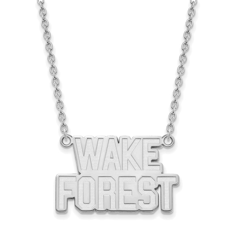 14K White Gold Logoart Wake Forest University W F Deacon Large Pendant 18 Inch Necklace