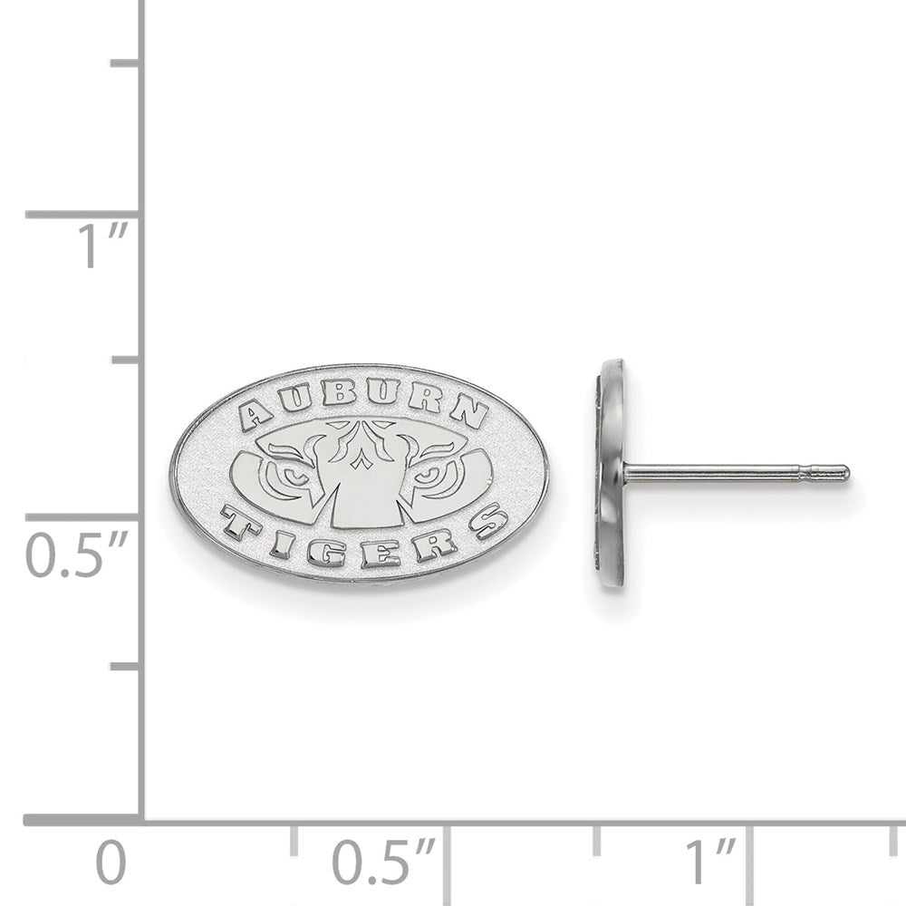 Sterling Silver Rhodium Plated Logoart Auburn Tigers Extra Small Post Earrings