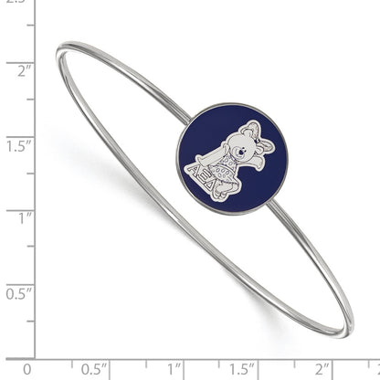 Sterling Silver Rh Plated Logoart Alpha Xi Delta Enameled Slip On Bangle Bracelet