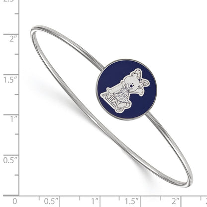 Sterling Silver Rh Plated Logoart Alpha Xi Delta Enameled Slip On Bangle Bracelet