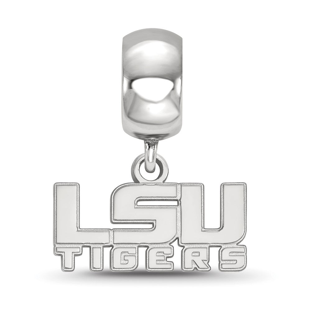 Sterling Silver Rhod-Pltd Logoart Louisiana State U. Xs Dangle Bead