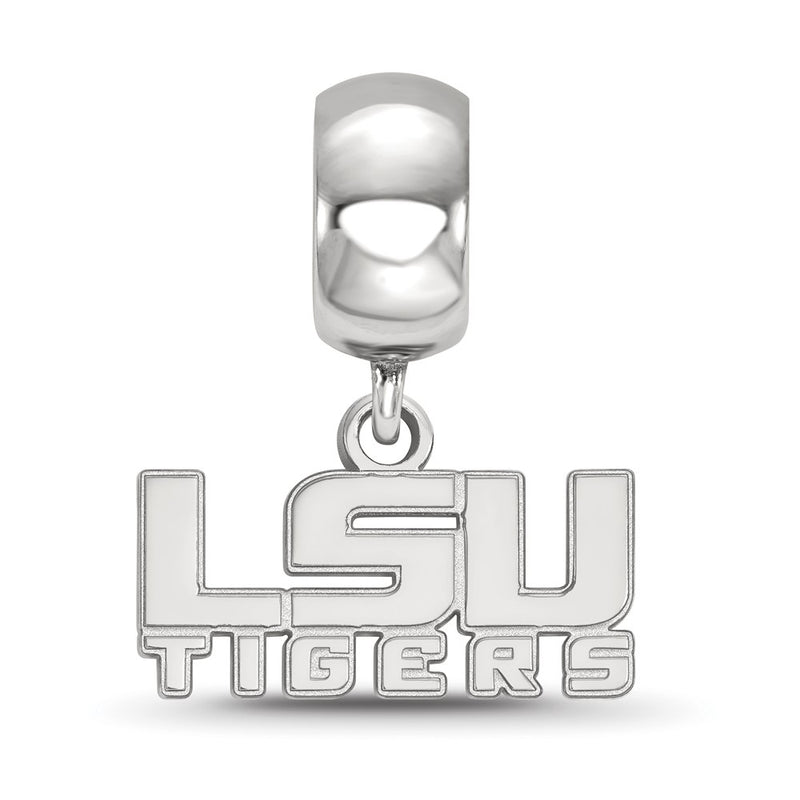 Sterling Silver Rhod-Pltd Logoart Louisiana State U. Xs Dangle Bead