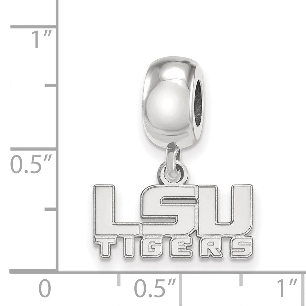 Sterling Silver Rhod-Pltd Logoart Louisiana State U. Xs Dangle Bead