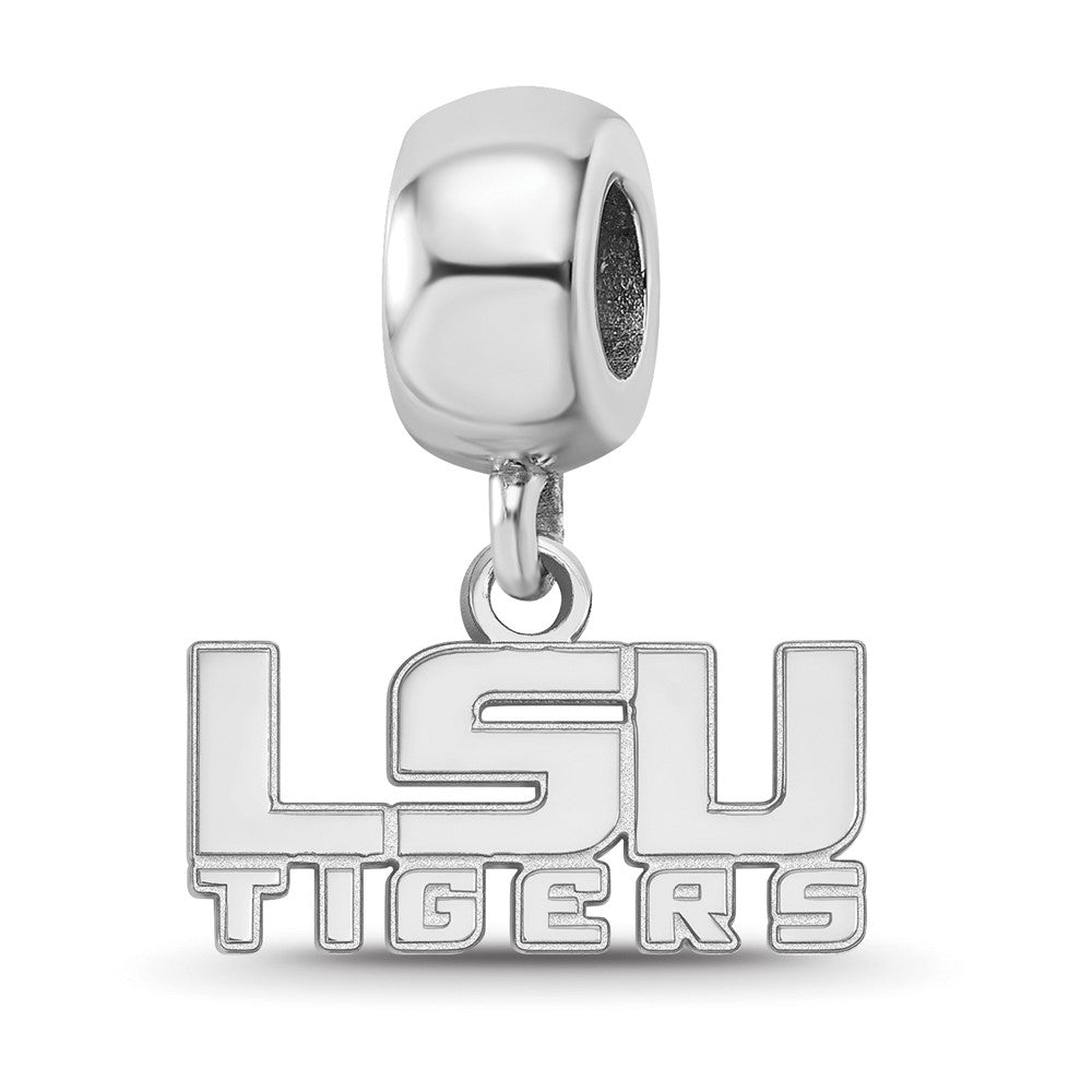 Sterling Silver Rhod-Pltd Logoart Louisiana State U. Xs Dangle Bead