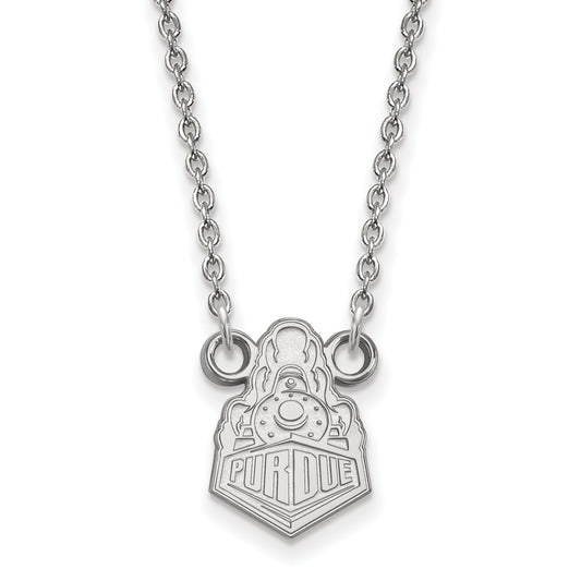 Sterling Silver Rhodium Plated Logoart Purdue University Boilermakers Train Logo Small Pendant 18 Inch Necklace