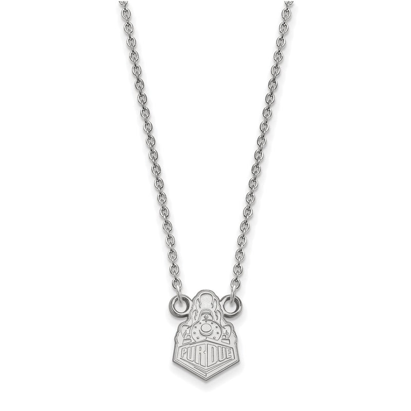 Sterling Silver Rhodium Plated Logoart Purdue University Boilermakers Train Logo Small Pendant 18 Inch Necklace