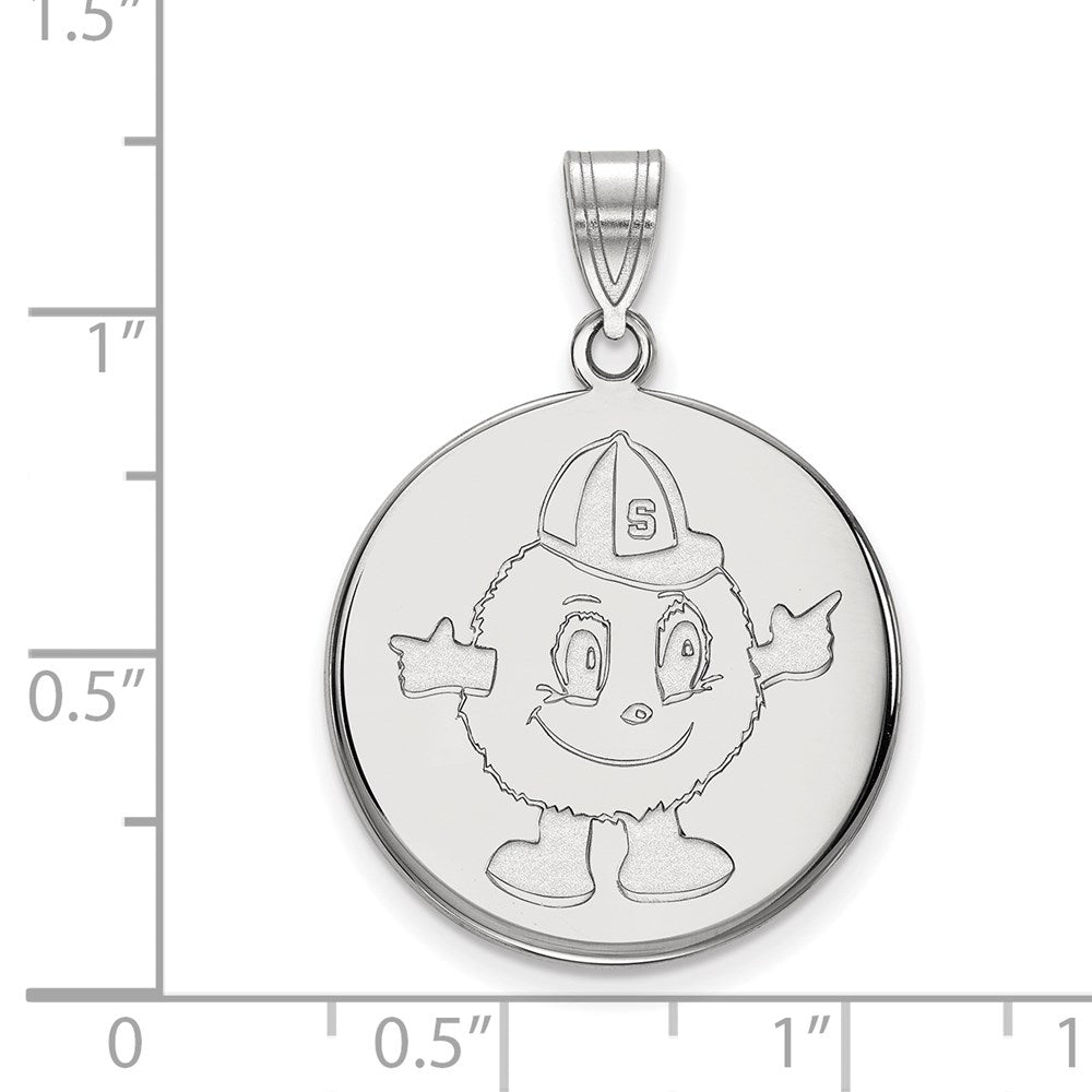 14K White Gold Logoart Syracuse University Mascot Large Disc Pendant