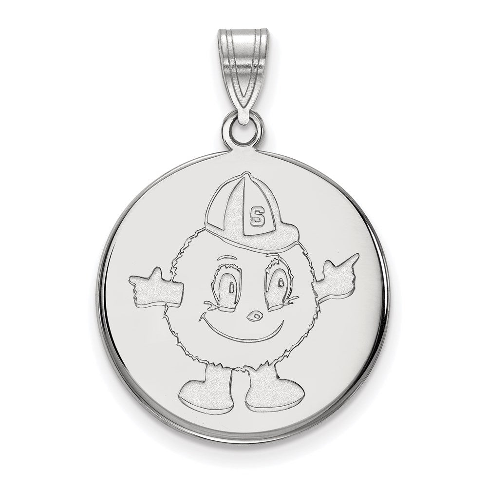 14K White Gold Logoart Syracuse University Mascot Large Disc Pendant