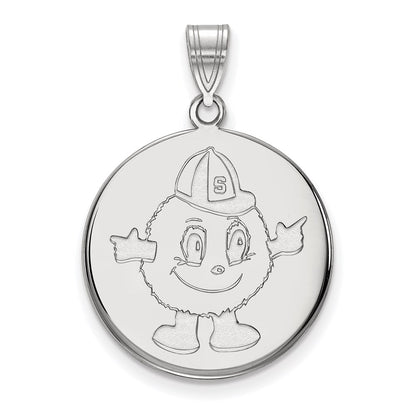 14K White Gold Logoart Syracuse University Mascot Large Disc Pendant
