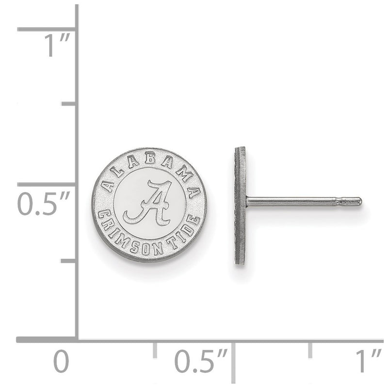 Sterling Silver Rhodium Plated Logoart University Of Alabama Crimson Tide Extra Small Post Earrings