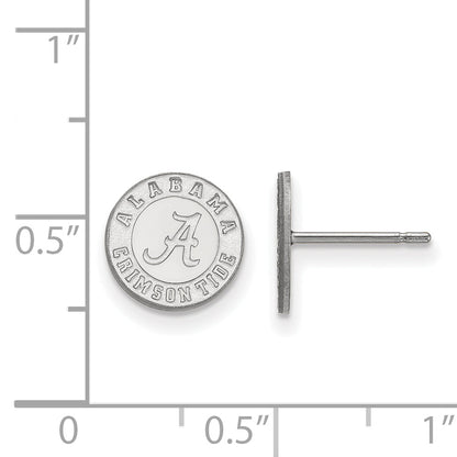 Sterling Silver Rhodium Plated Logoart University Of Alabama Crimson Tide Extra Small Post Earrings