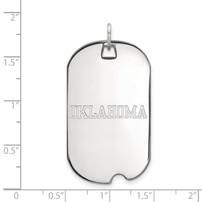 10K White Gold Logoart University Of Oklahoma Large Dog Tag Pendant